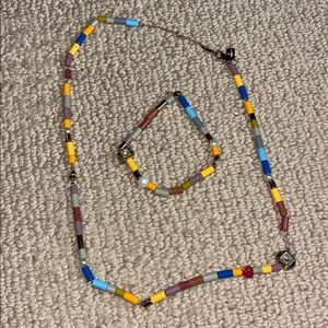 Coach Genuine Cultured Pearl Signature Beaded Collar Necklace and bracelet